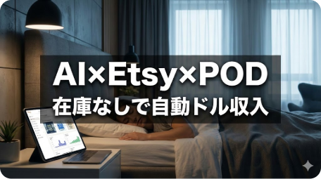 【在庫リスク0】Etsy × POD完全攻略！AIでデザインして寝て稼ぐ次世代の自動販売術